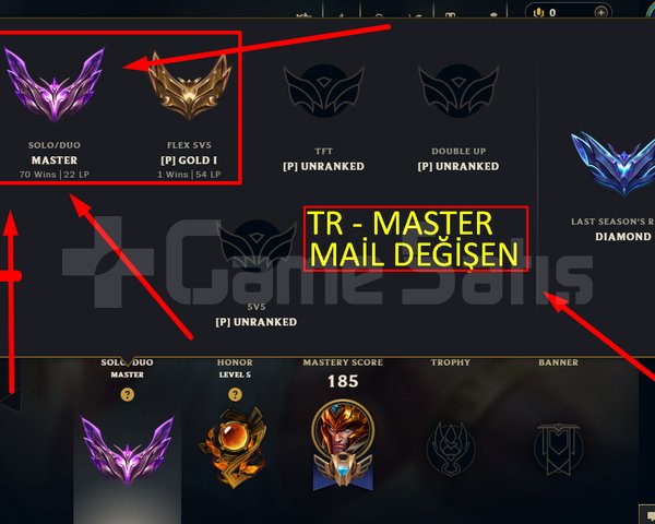 TR / 57 LVL + 18+8 SKİN + Ustalık + OTO
