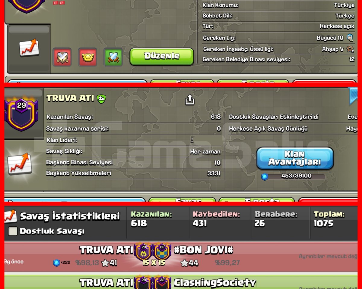 29 SEVİYE TRUVA ATI USTA 2 LİGİ