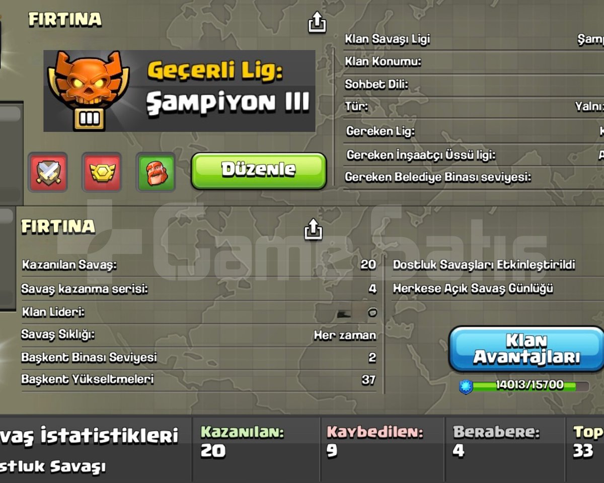 14 SEVİYE FIRTINA ŞAMPİYON 3 LİGİ