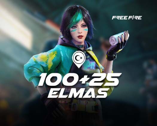 Free Fire 100 Elmas + 25 Bonus