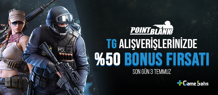 Point Blank TG Alışverişlerinizde %50 TG Bonus Fırsatı