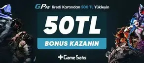 GPay ödeme yöntemi ile 500 TL Yükle, 50 TL Bonus Kazan!